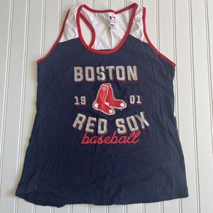 Boston Red Sox Women's Tank Top Navy Blue Size Small Glitter Logo